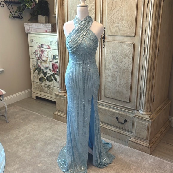 Dresses & Skirts - NEW Blue Prom Dress, Blue Dress, Maxi Dress, Sequin Dress, NWOT Size 2